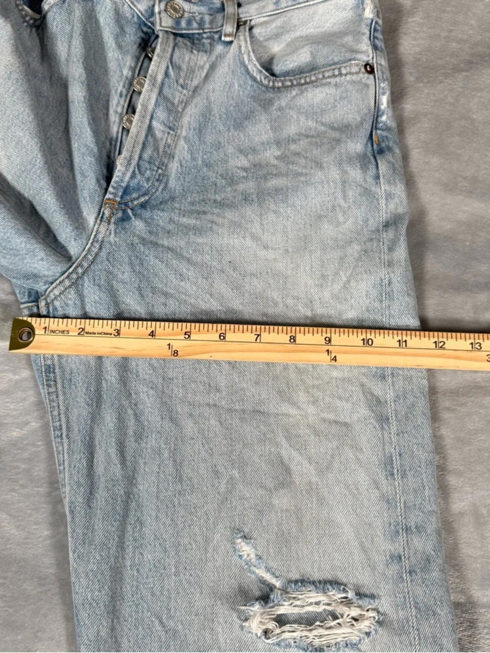 Agolde 90s Jeans Womens 28x28 (Estimated) Straight Fit High Rise Distressed - Picture 15 of 16